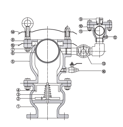 CAD drawing of a Frenstar air vacuum valve
